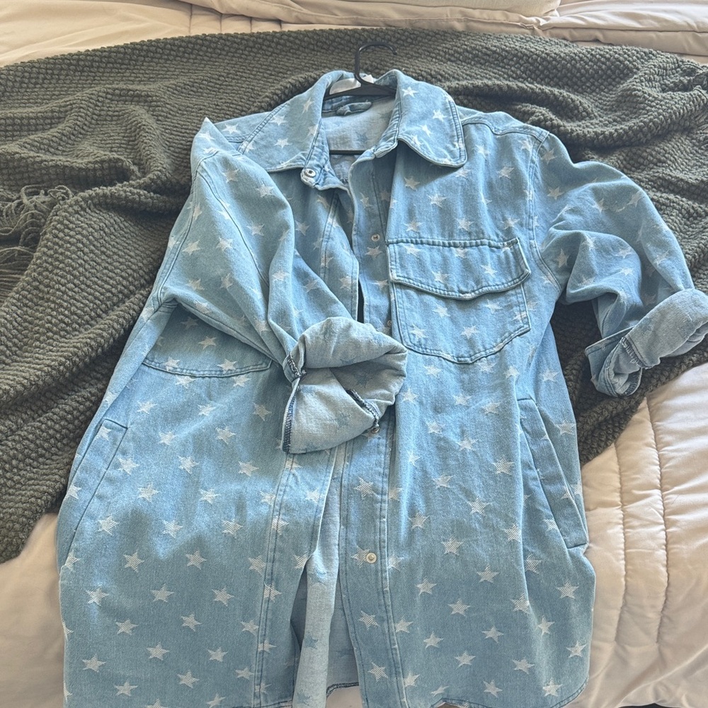 Star Patterned Denim Jacket